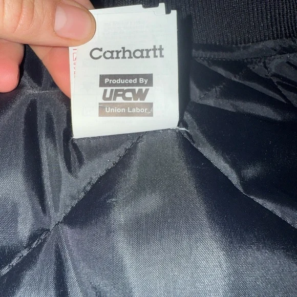 Carhartt Men’s XL Tall Dark Green Made in USA V01 Duck Quilt Lined Vest Like New - Picture 5 of 6